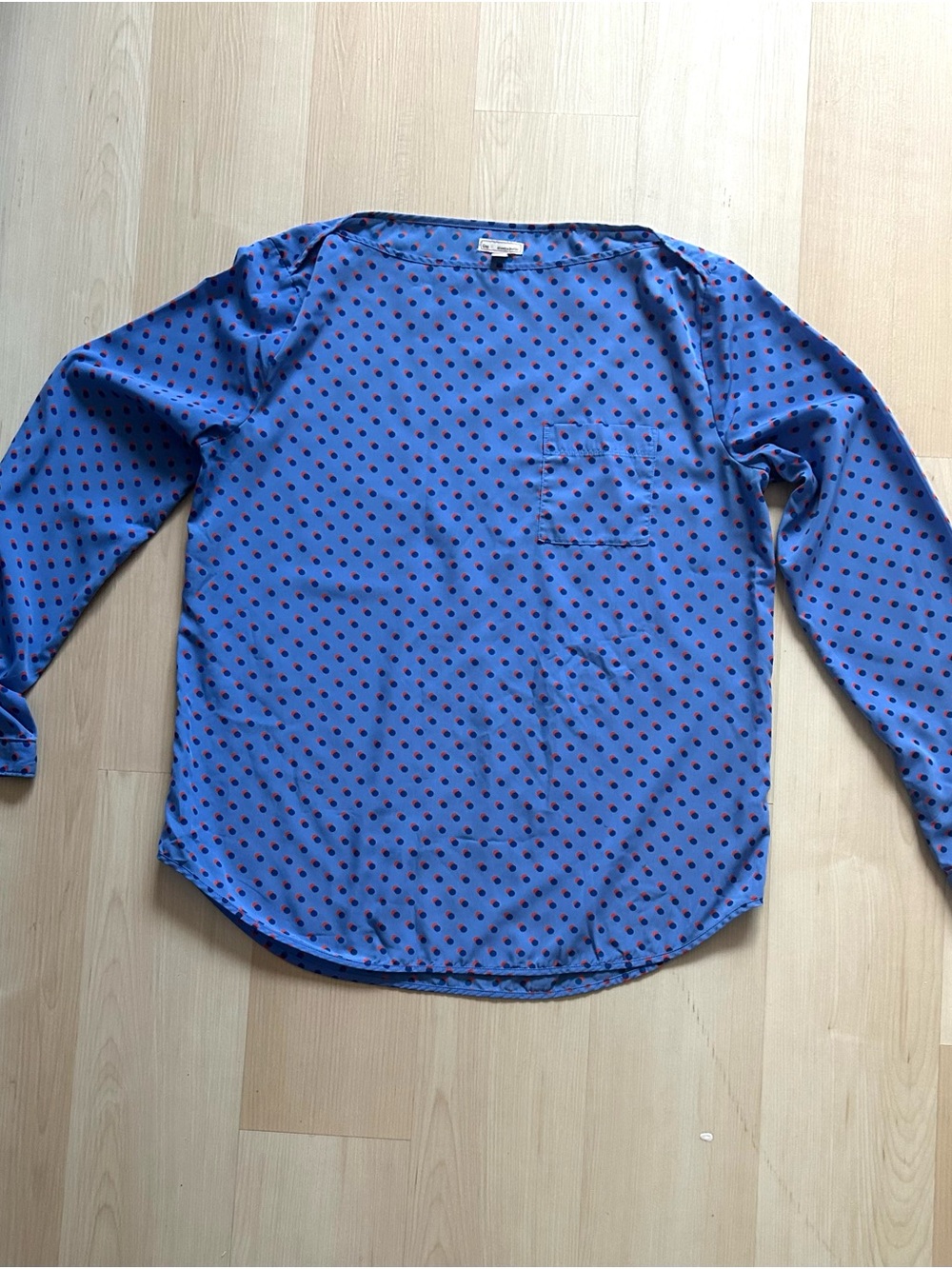 Gap Blue Polka Dot Long-Sleeve Women’s blouse